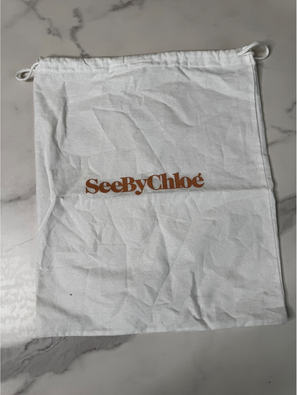See By Chloe Dust Bag 13X11 White Drawstring
